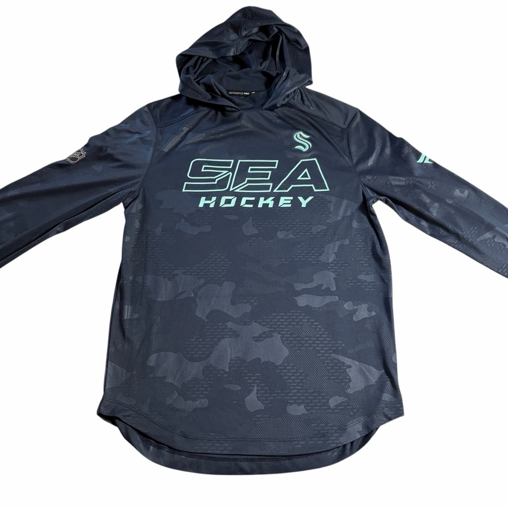 Seattle Kraken Fanatics Authentic Pro Rink Camo Pullover Hoodie | Navy | Size S